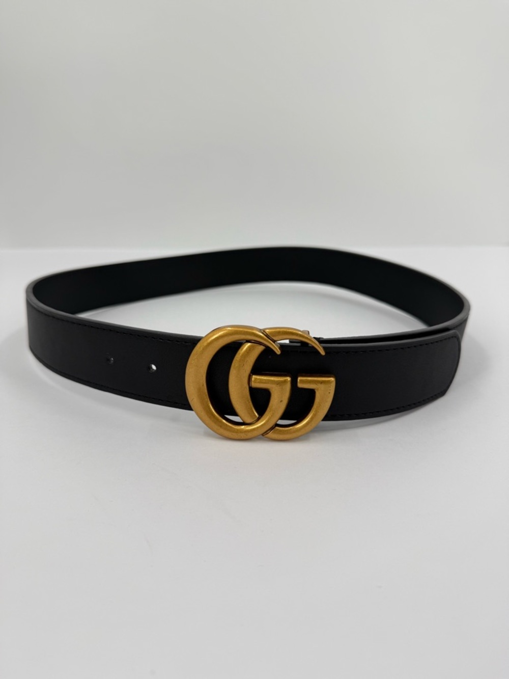 Gucci GG Marmont Wide Belt Black Leather Size 85/34 - Picture 4 of 13